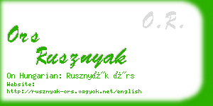 ors rusznyak business card